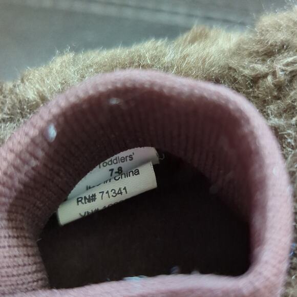L.L. Bean Toddler 7-8 Little Brown Bear Fuzzy Furry Pull On Warm Slippers - Picture 5 of 5